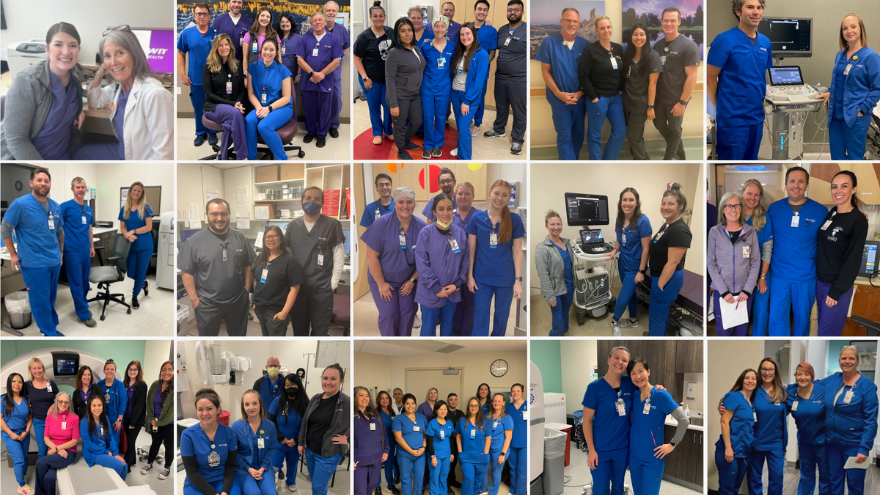 A collage of imaging professionals across many inpatient and outpatient teams at Renown Health.