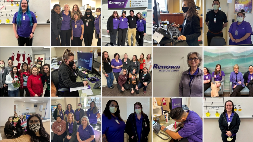 A collage of patient access representatives across many departments at Renown Health.