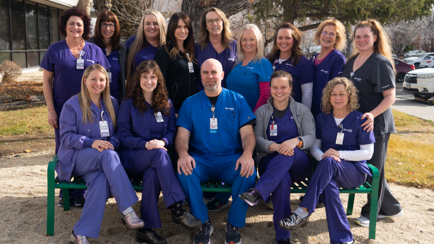 The Special Procedures Pain Management team at Renown Health pose for a group photo at Renown Rehabilitation Hospital.