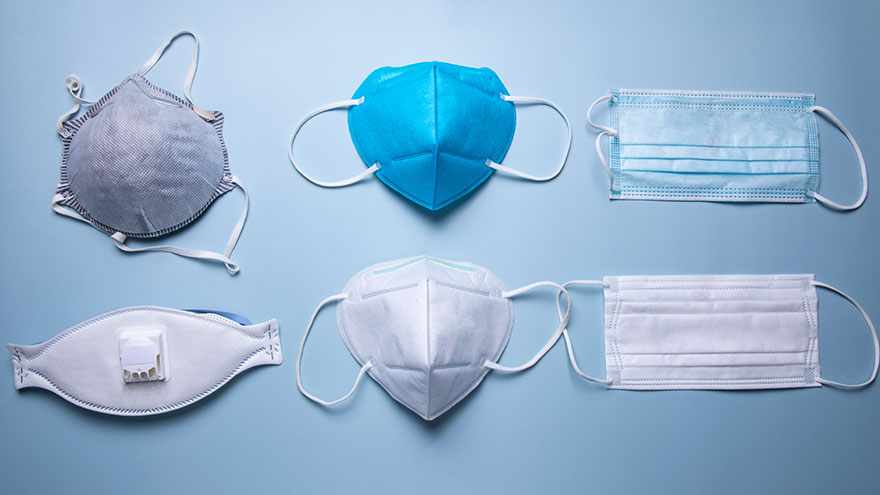 different types of protective face masks