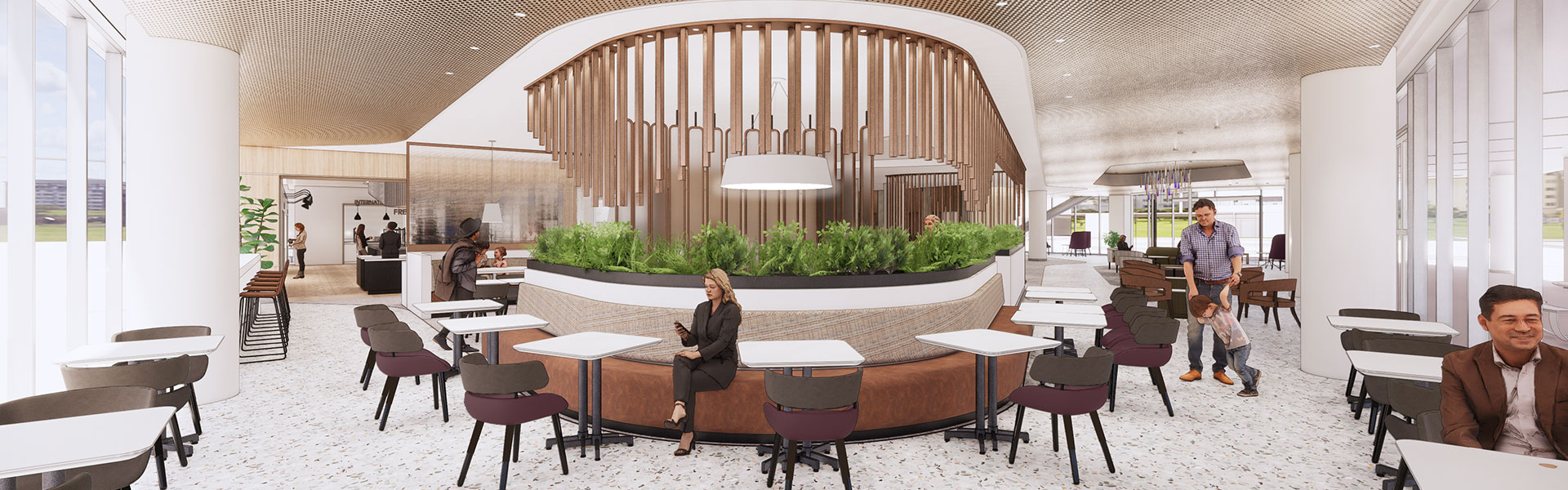 Rendering of South Meadows Common Dining Area